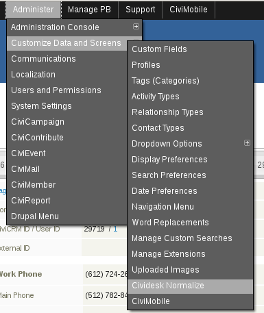 Choose Cividesk Normalize from menu