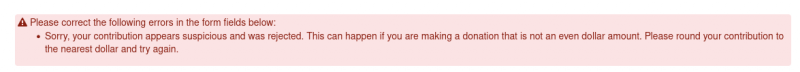 You contribution appears suspicious and was rejected.