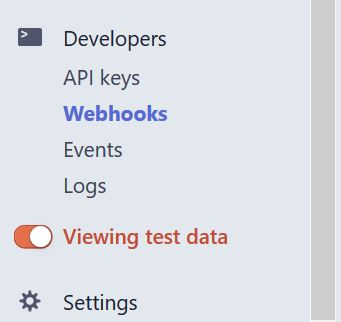 Location of stripe test toggle